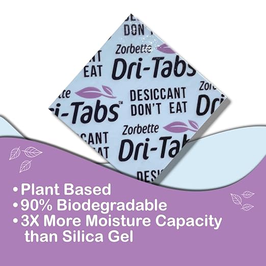 Dri-Tabs | Food-Safe Moisture Absorbers – Keep Fruits, Veggies, Snacks, Bread & More Fresher, Longer! Eco-Friendly, Plant Based Desiccant That Replaces Silica Gel Packets - 75pk (Magenta)