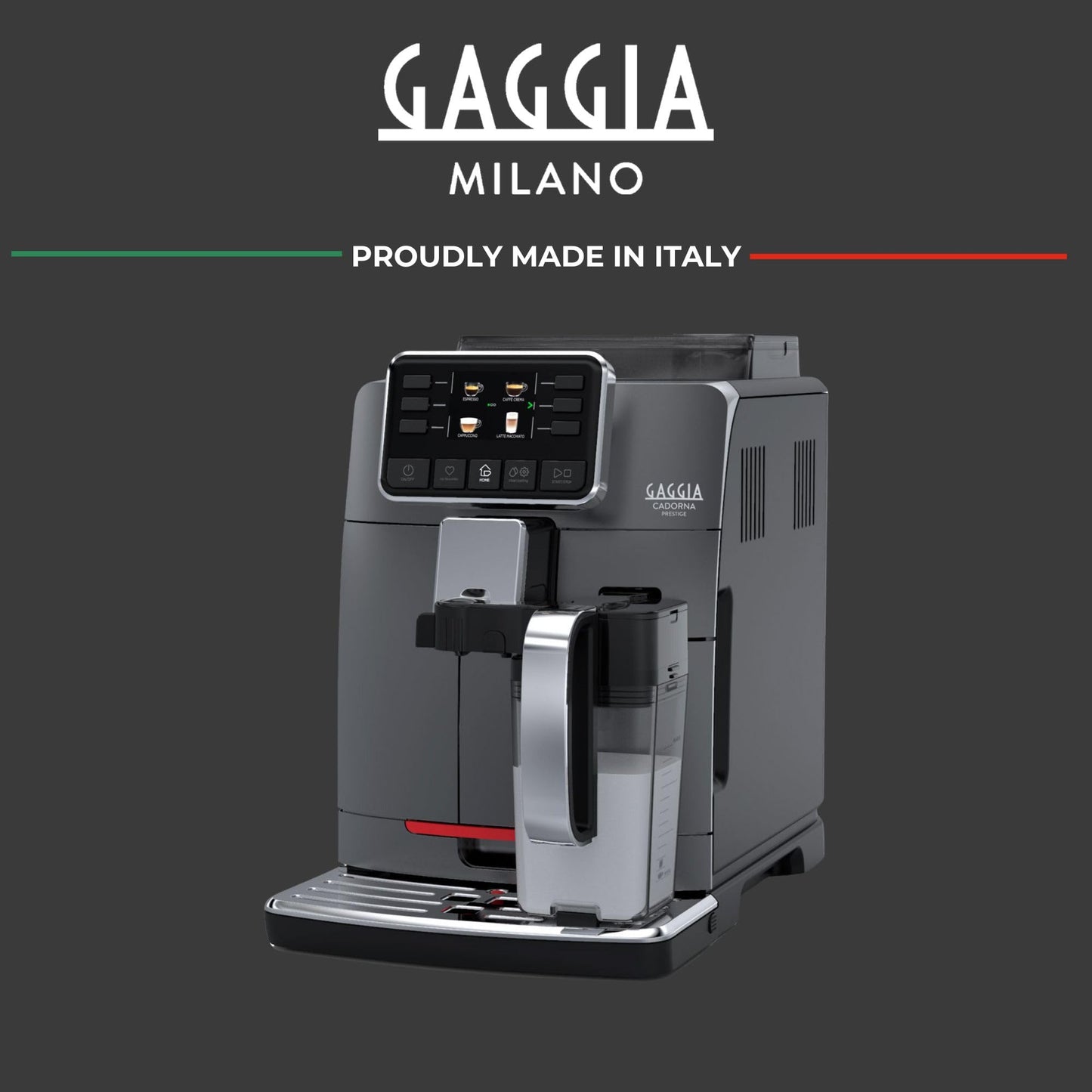 Gaggia Cadorna Prestige Super-Automatic Espresso Machine, Medium, 60.8 fl.oz. Anthracite