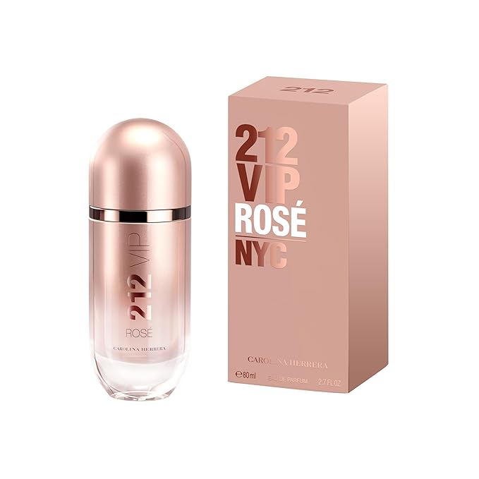 Carolina Herrera 212 Vip Rose Fragrance For Women - Notes Of Bubbly Rosé - Seductive Peach Blossom - Fresh, Elegant And Dynamic - Day And Night Wear - Sensual And Feminine Scent - Edp Spray - 2.7 Oz