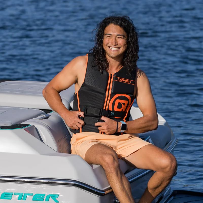 O'Brien Flex V-Back Life Jacket – Coast Guard Approved Adult Life Vest with Flex Fit Design, Lightweight Foam & Front Zip ...