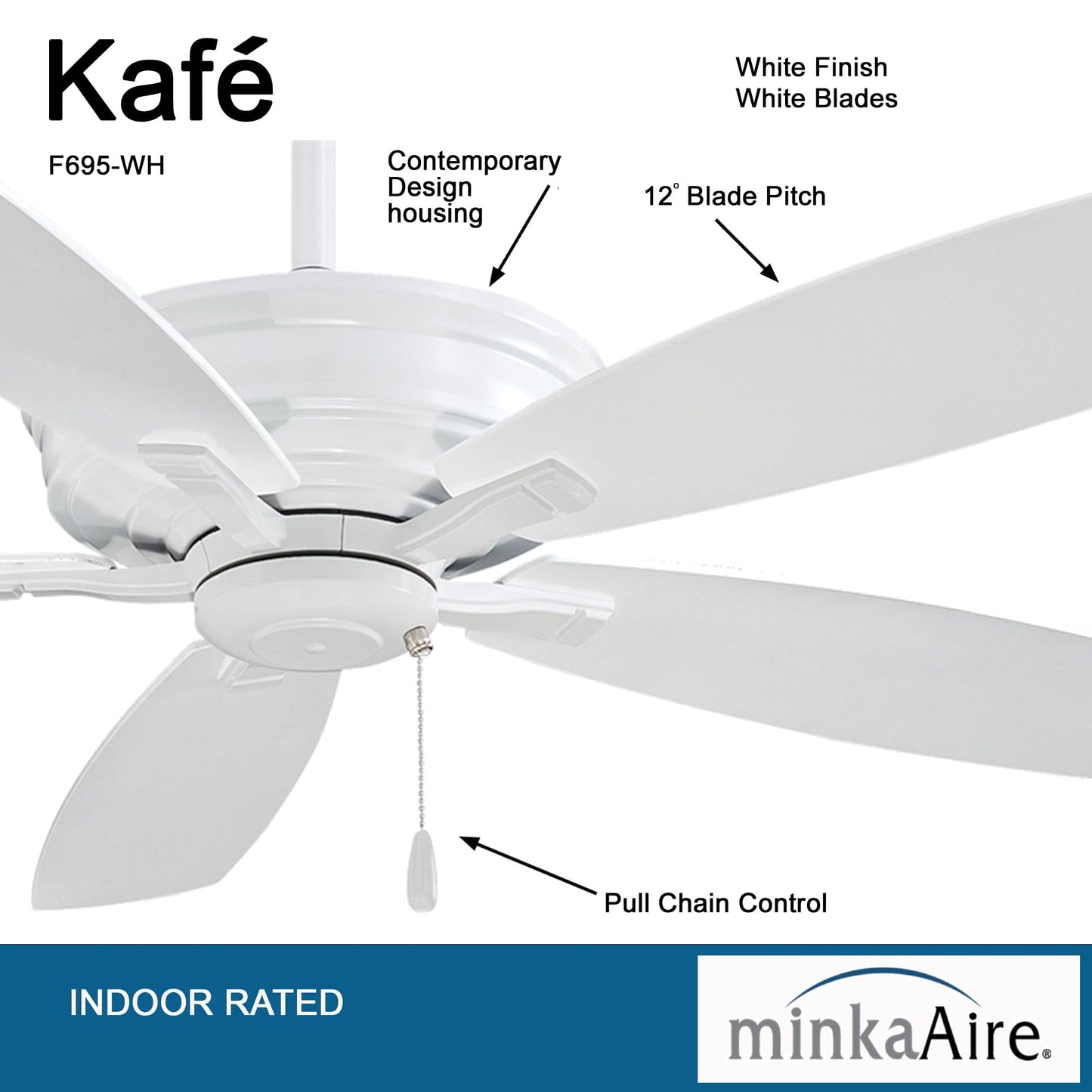 Minka-Aire F695-Wh Kaf   52 Inch Ceiling Fan In White Finish