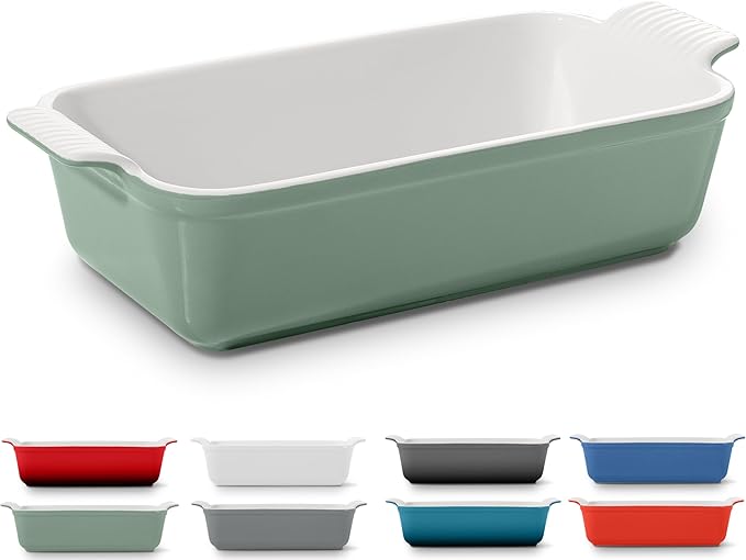 Signature Stoneware Loaf Pan | Non-Stick for Perfect Baking and Bread Making | 1lb Loaf Pan [Sage Green]