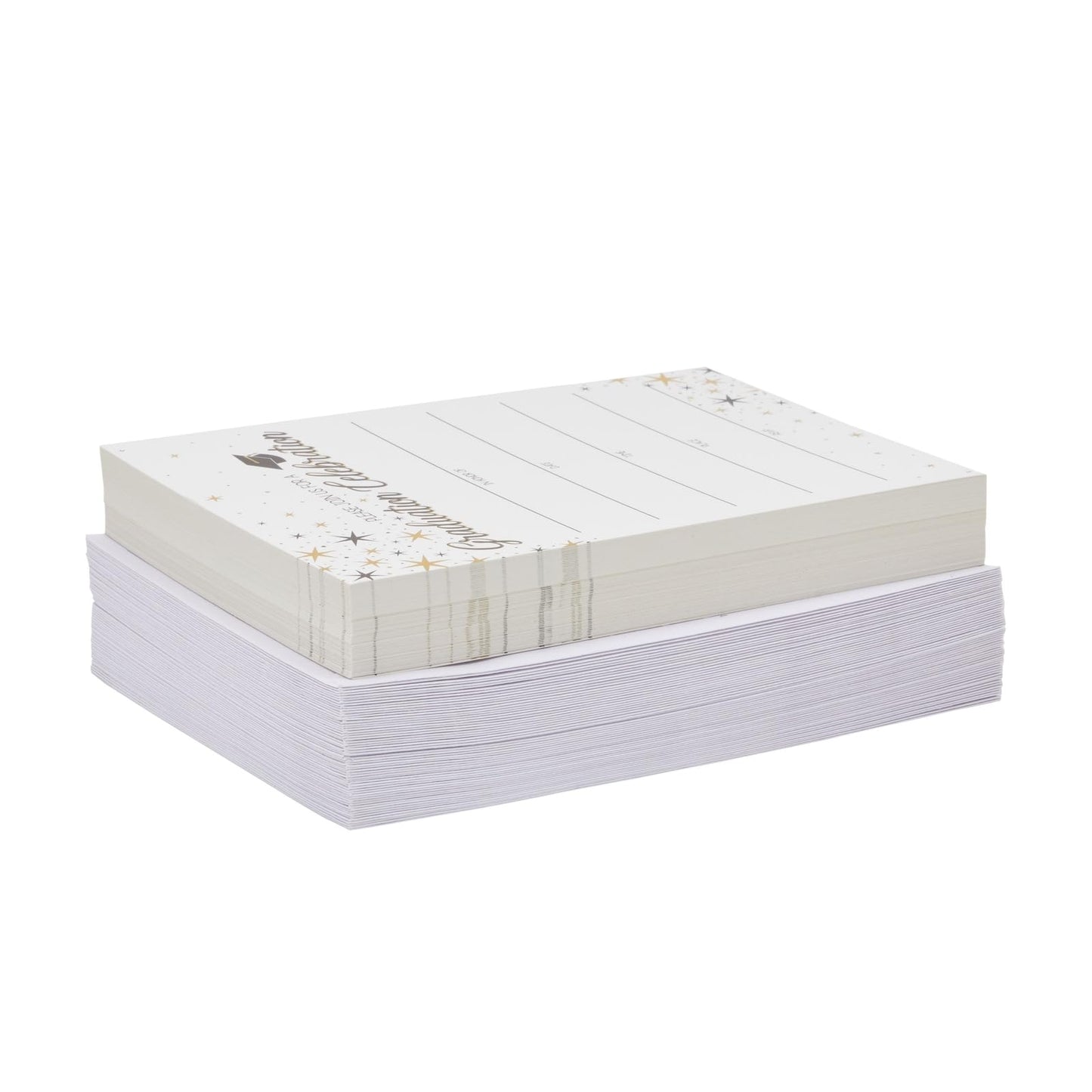 Best Nest Wellness 60 Pack 5x7 Graduation Party Invitations with Envelopes, Blank Grad Ceremony Invites Cards for Class Celebration Supplies, White - Graduation Card - Invitation with Envelope