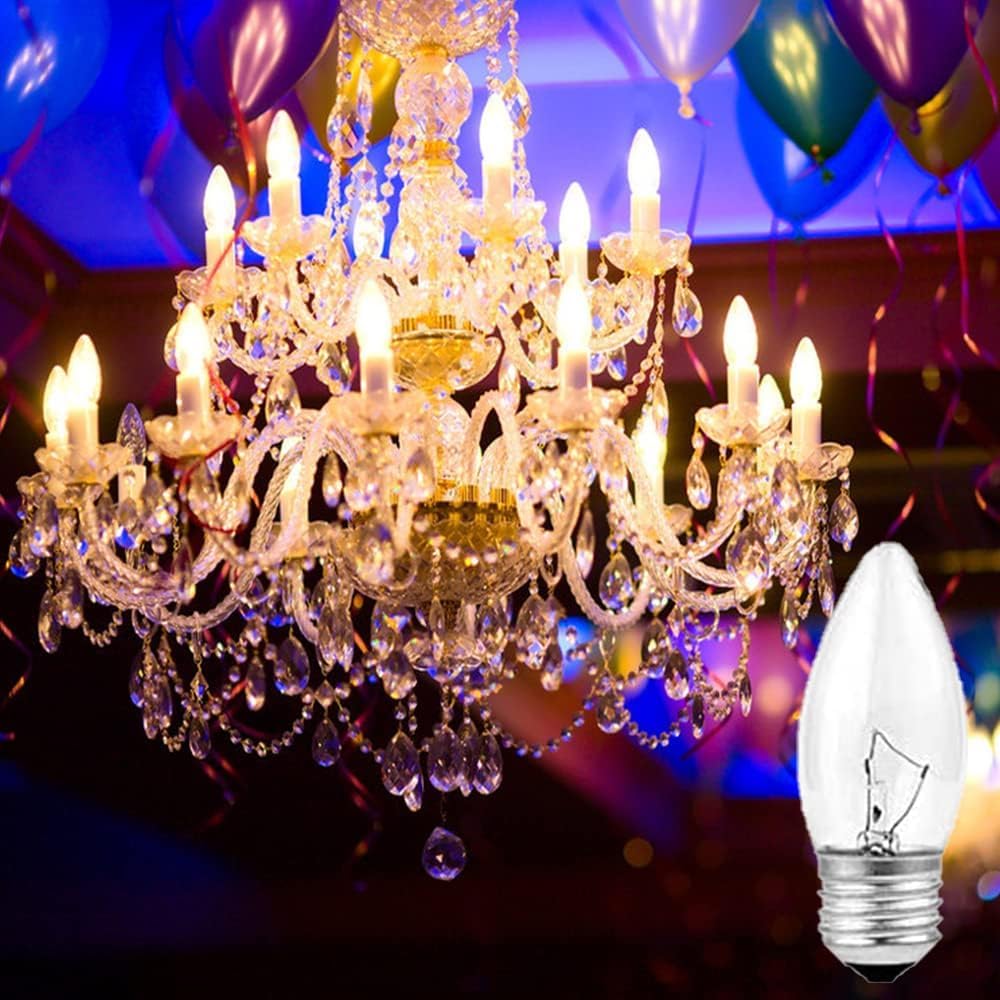60W Incandescent Torpedo Tip Chandelier - 60W Equivalent Medium E26 Candelabra, TipIncandescent Clear Dimmable Light Bulbs and Medium E26 Base-ge Light Bulbs 60 watt(6PACK)