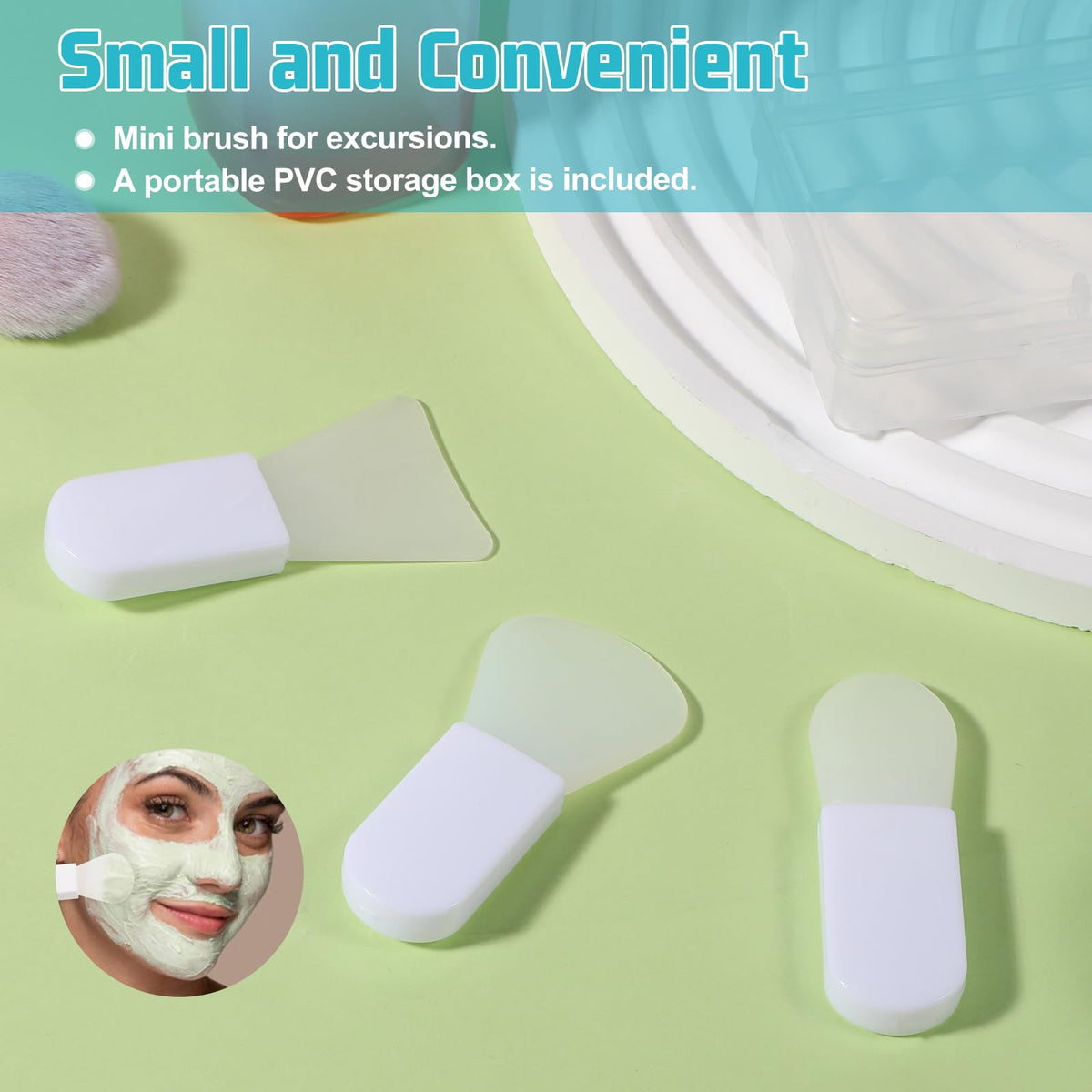 3 Pcs Silicone Face Mask Applicator Mini Makeup Spatula Brush Set, Portable Beauty Tools for Cosmetic Mask, Eye Cream, Body Loti