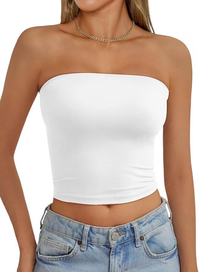 AUTOMET Tube Tops Strapless Crop Tops Basic Backless Sleeveless Bandeau Going Out Cute Summer Clothes Spring Outfits 2026