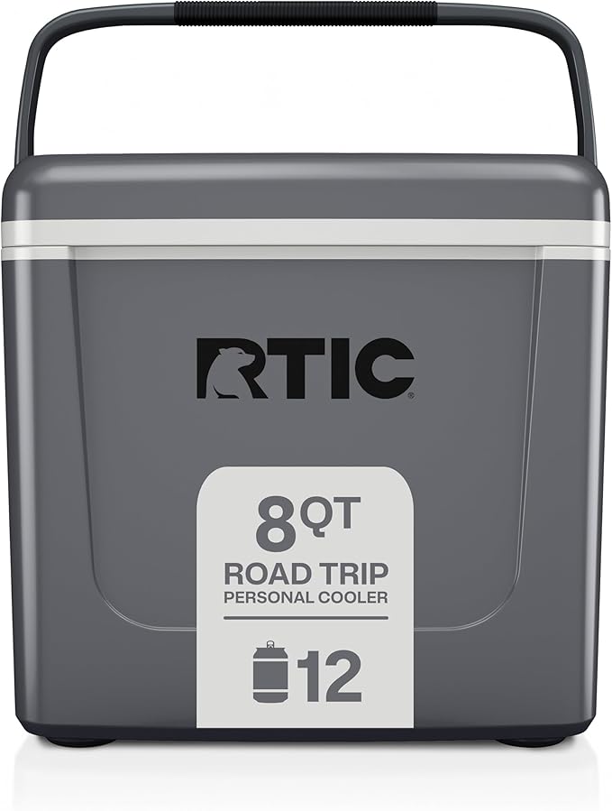 RTIC 8 QT Road Trip Personal Cooler, Small, Compact, Insulated, Portable Ice Chest Box for Food, Drink, Beverage, Beach, C...