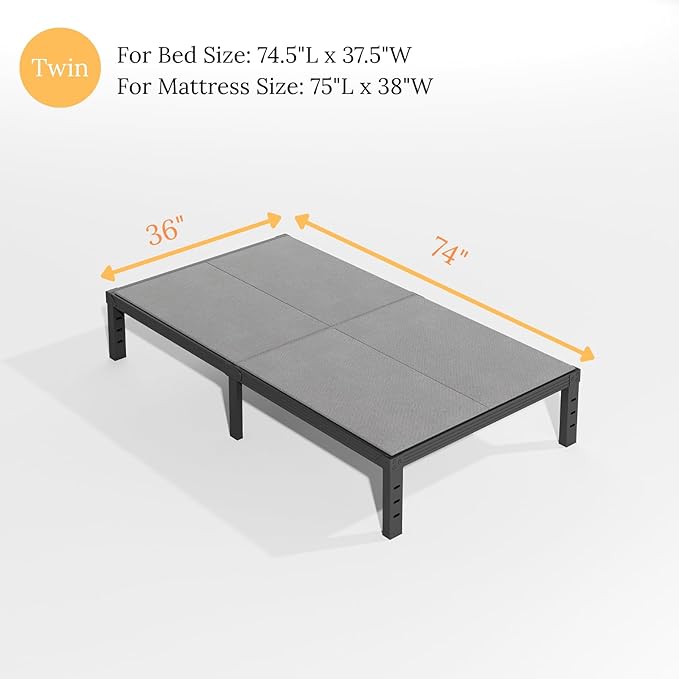 Bednowitz Bunkie Board Twin, Under Mattress Support Board, Foldable Low Twin Box Spring, Breathable Bunky Boards, Light & Thin & Noise Minimizing, Whole Bed Boards Design