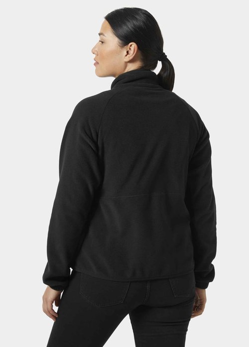Helly-Hansen Rig Fleece 1/2 Zip Women's Cozy Outdoor Coat, Warm Layer for Hiking, Camping, and Everyday Adventures, 990 Black - XL