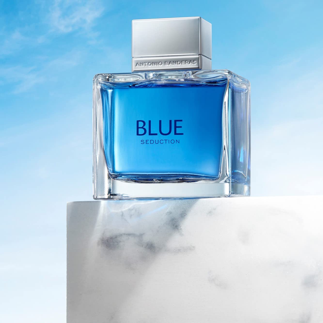 Banderas Blue Seduction Eau De Toilette for Men - Fresh, Romantic, Fruity Scent - Woody, Aquatic Notes of Apple, Sea Water - Ide