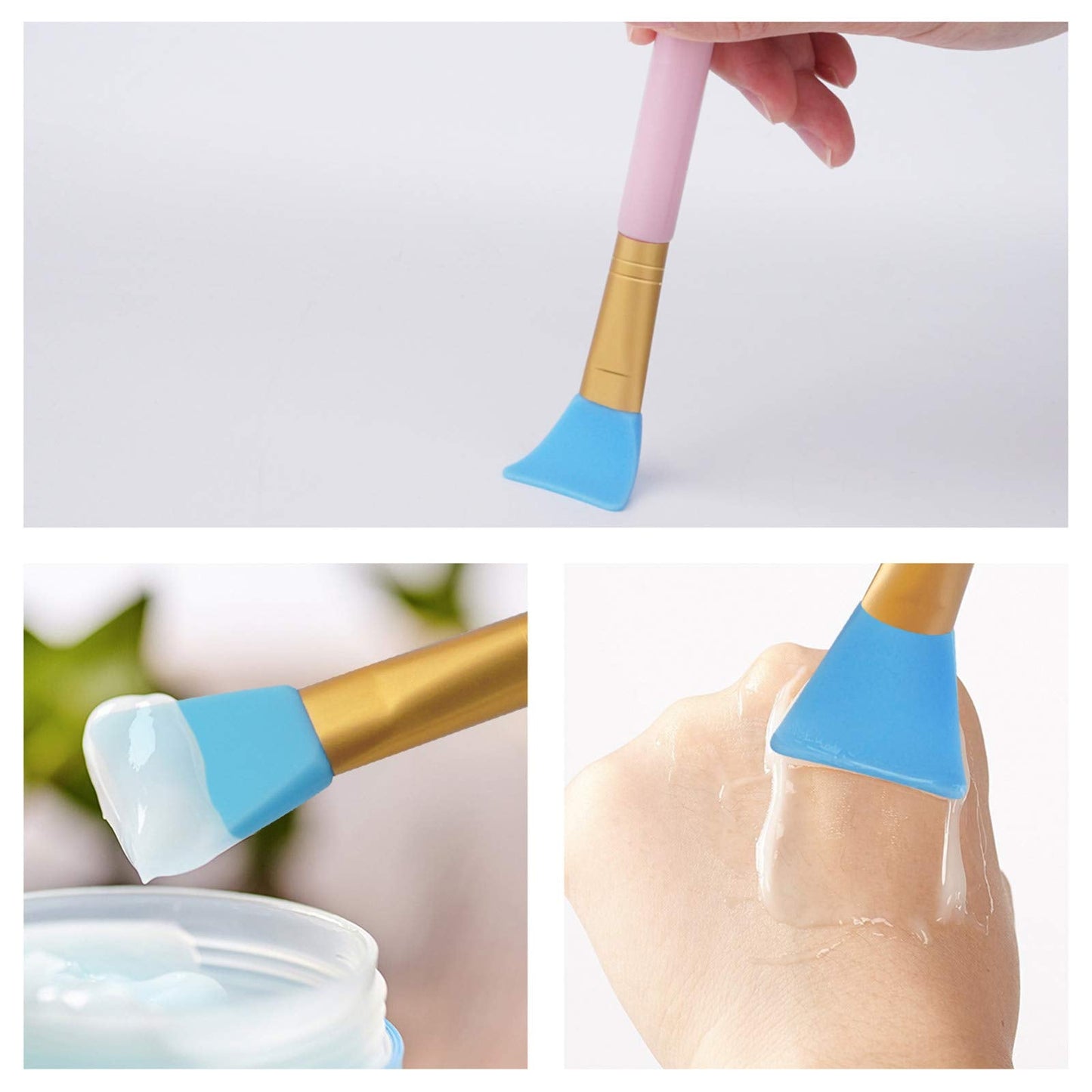 Cuttte 4pcs Silicone Face Mask Applicators, Flexible Facial Mud Masks Applicator, Hairless Moisturizers Tools, Soft Facial Brush