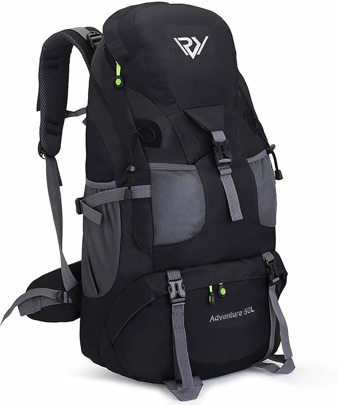 RuRu monkey 50L Hiking Backpack, Waterproof Lightweight Daypack for Outdoor Camping Travel