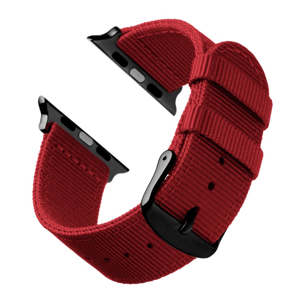 Archer Watch Straps - Premium Nylon Straps For Apple Watch (Red, Black, 40/41/42Mm)