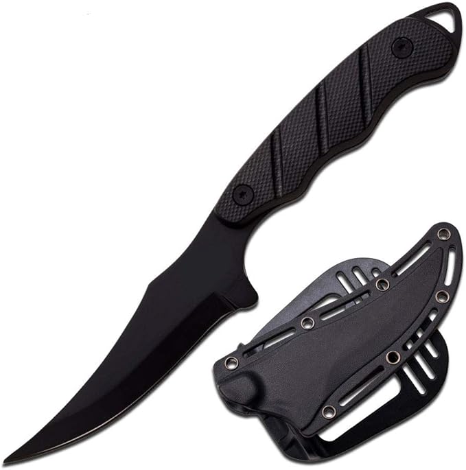 Snake Eye Tactical 9" Full Tang Tactical Knife with Sharpener and ABS Plastic Sheath (1148-BK)
