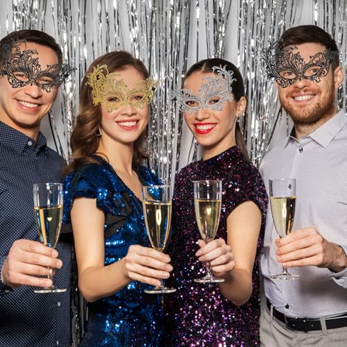 WLLHYF 3 Pcs Adult Masquerade Mask Mysterious Fun Lace Masks for Couples Women Man Lace Headpiece Disguise for Costumes