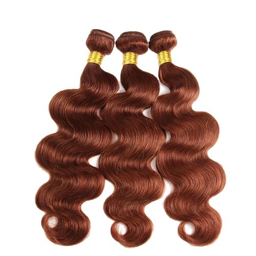 Giginger Bundles Human Hair 20 22 24 Inch Reddish Brown Body Wave Bundles Color 33 Human Hair Body Wave Unprocessed Quick Weave Soft Sewn In Hair Extensions for Black Women