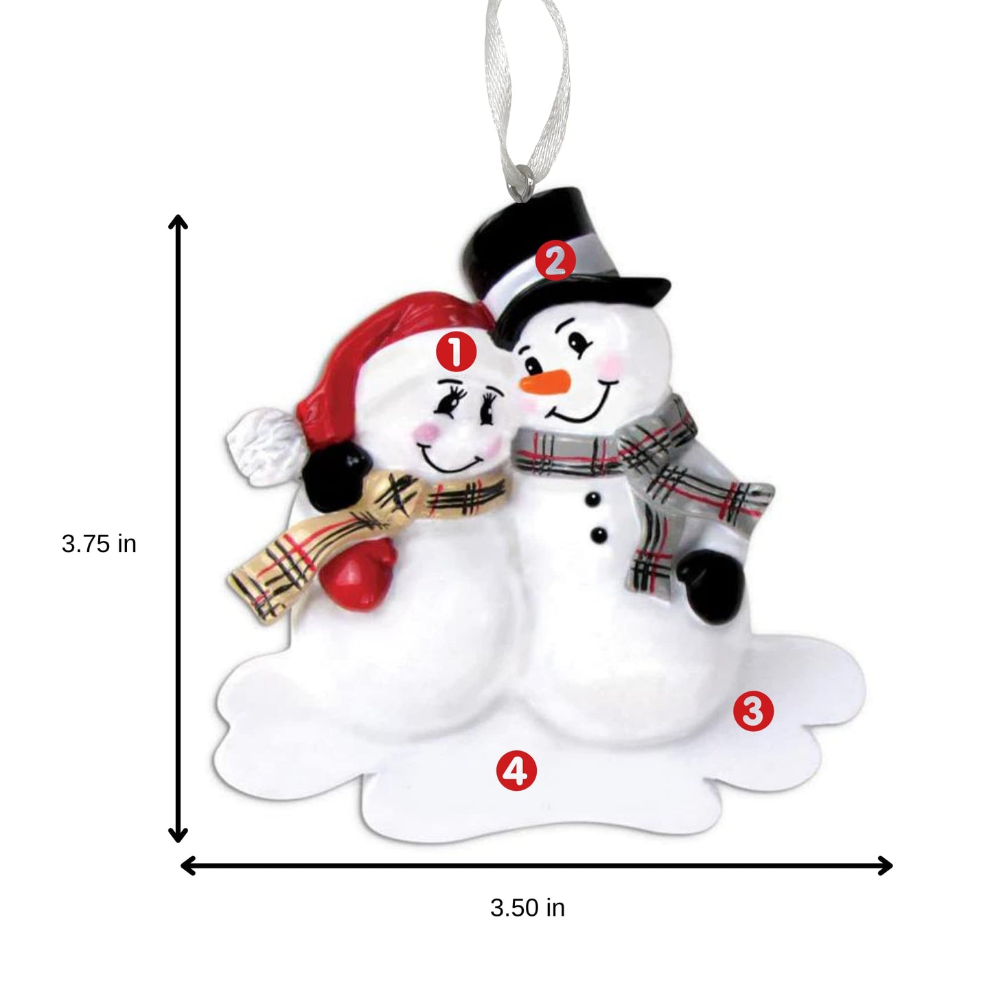 2025 Couple Personalized Christmas Ornament – Custom Gift for Couples, Newlyweds, Married & Engaged Partners – Engraved Decoration for First Christmas Together (Snowman Couple)