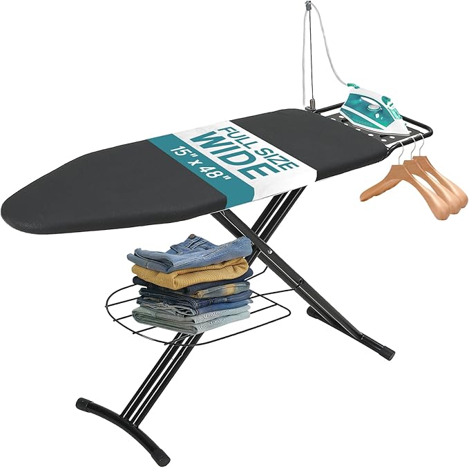 Ironing Board 48x15 in, RAINHOL Large Heavy Duty Ironing Boards Full Size with Pad and Cover, Height Adjustable Iron Stand...