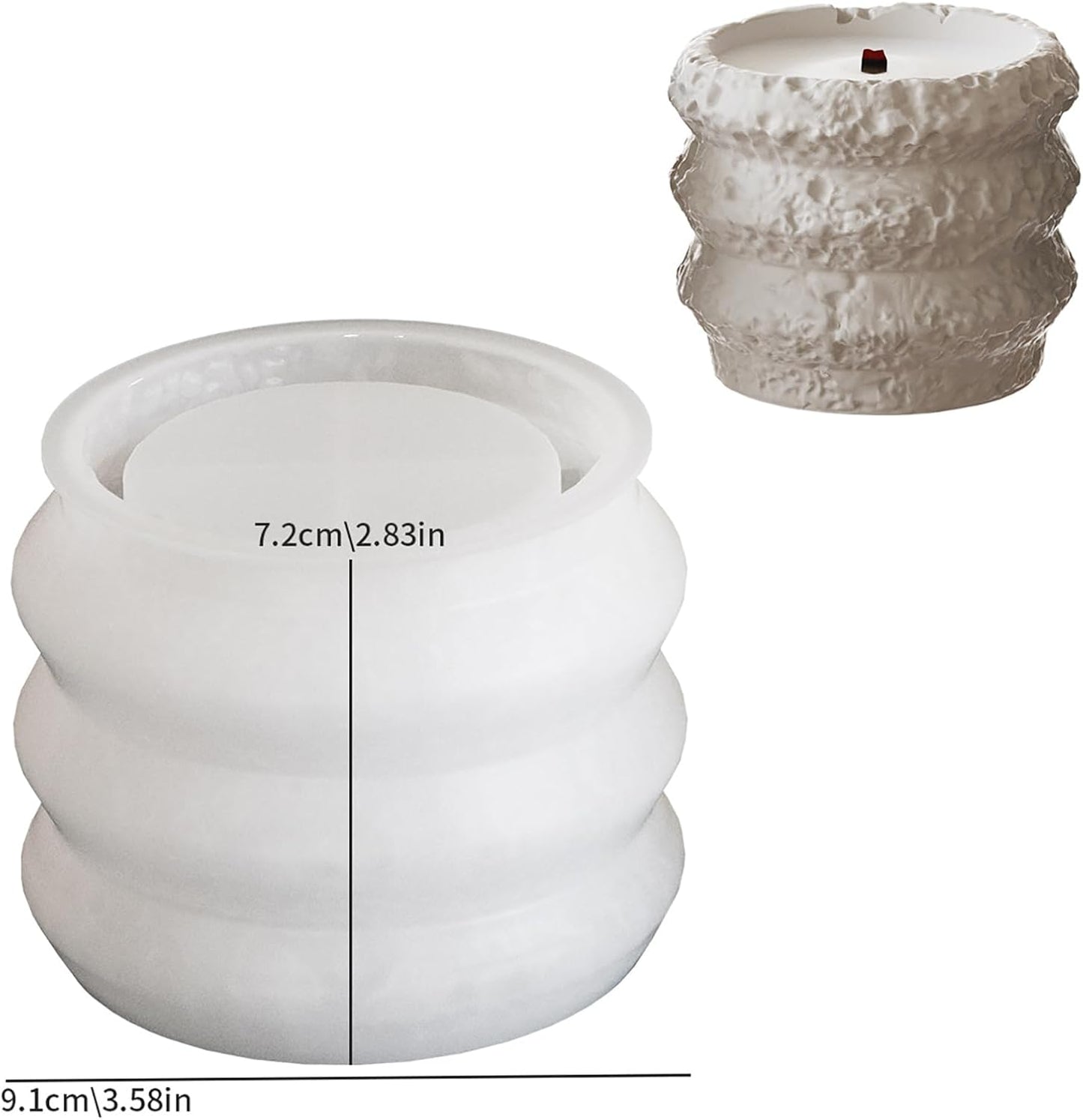 Cylinder Molds Silicone Wave Spiral Candle Mold - Silicone Resin Casting Molds for Candle & Resin & Soap Craft Supplies (xre-bottle-3912)