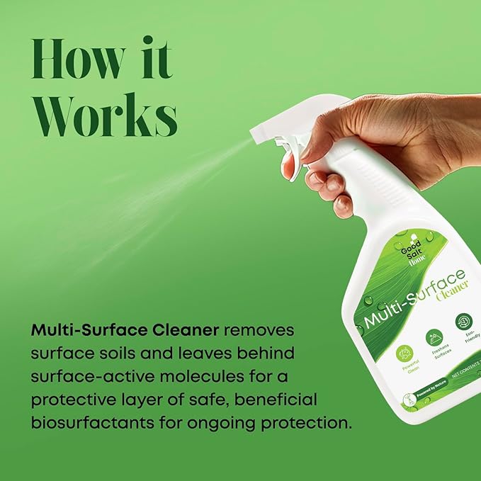 Good Salt Home Multi-Surface Cleaner, Everyday Surface Spray for Home and Workspaces, Continuous Cleaning Action, Made in the USA, 32 Ounce Bottle, 2-Pack