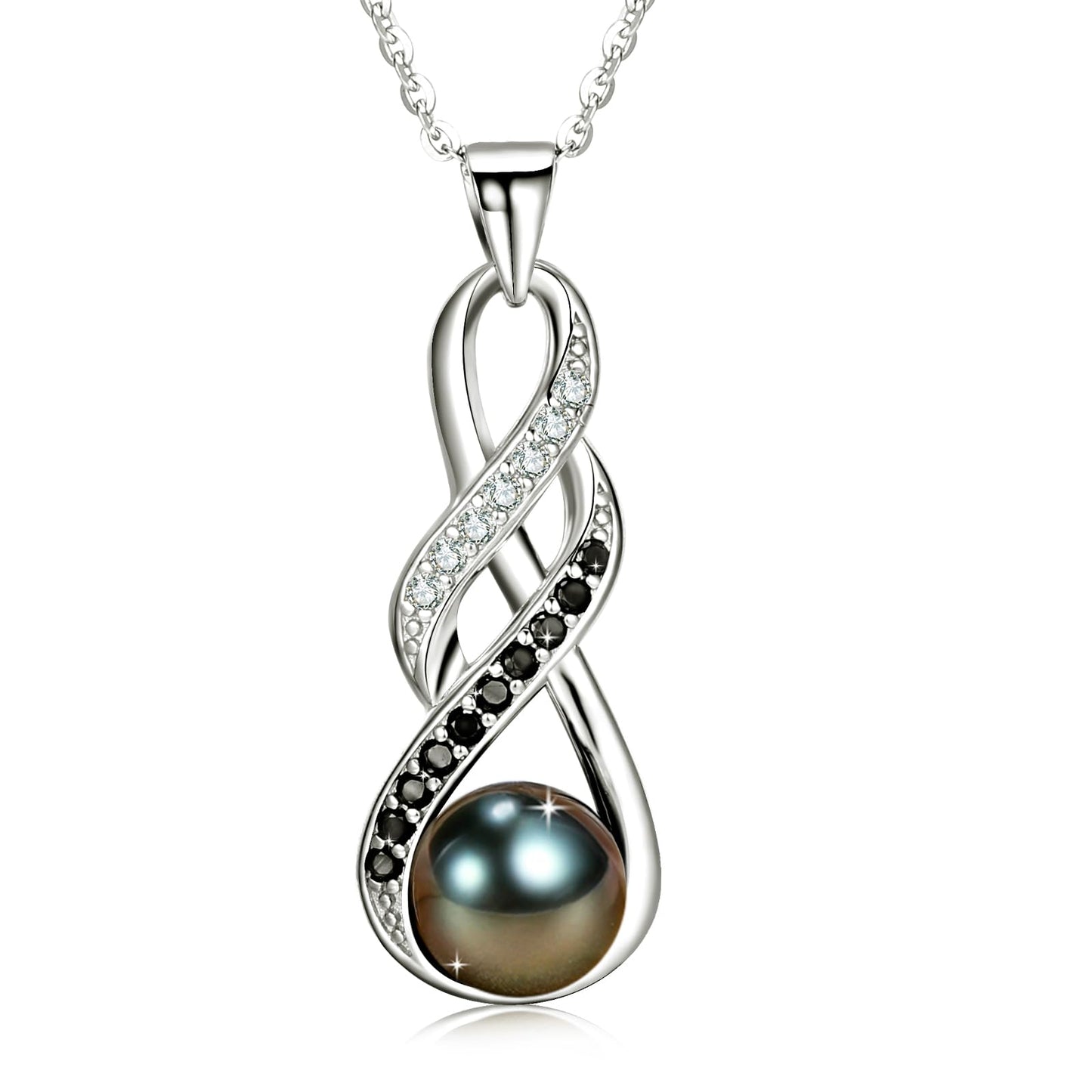 NONNYL Birthday Gifts for Women Valentine's Day Gifts for Her Grandma-Mothers Day Gifts for Mom, Gift for Wife Wedding Birthday Anniversary Jewelry,Christmas Day Gifts Tahitian Black Pearl Necklace