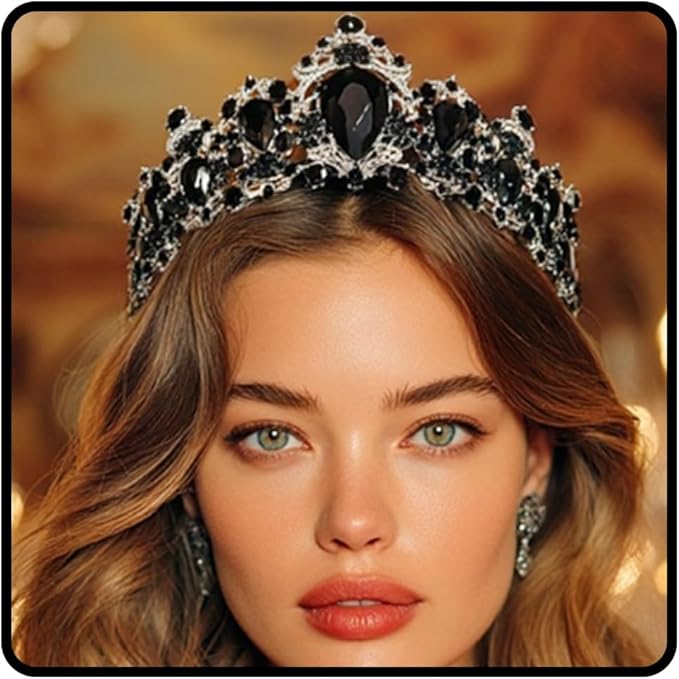 JEAIRTS Light Up Gothic Rhinestone Headband Sparkly Crystal Headpiece Led Halloween Costume Hair Accessories for Women