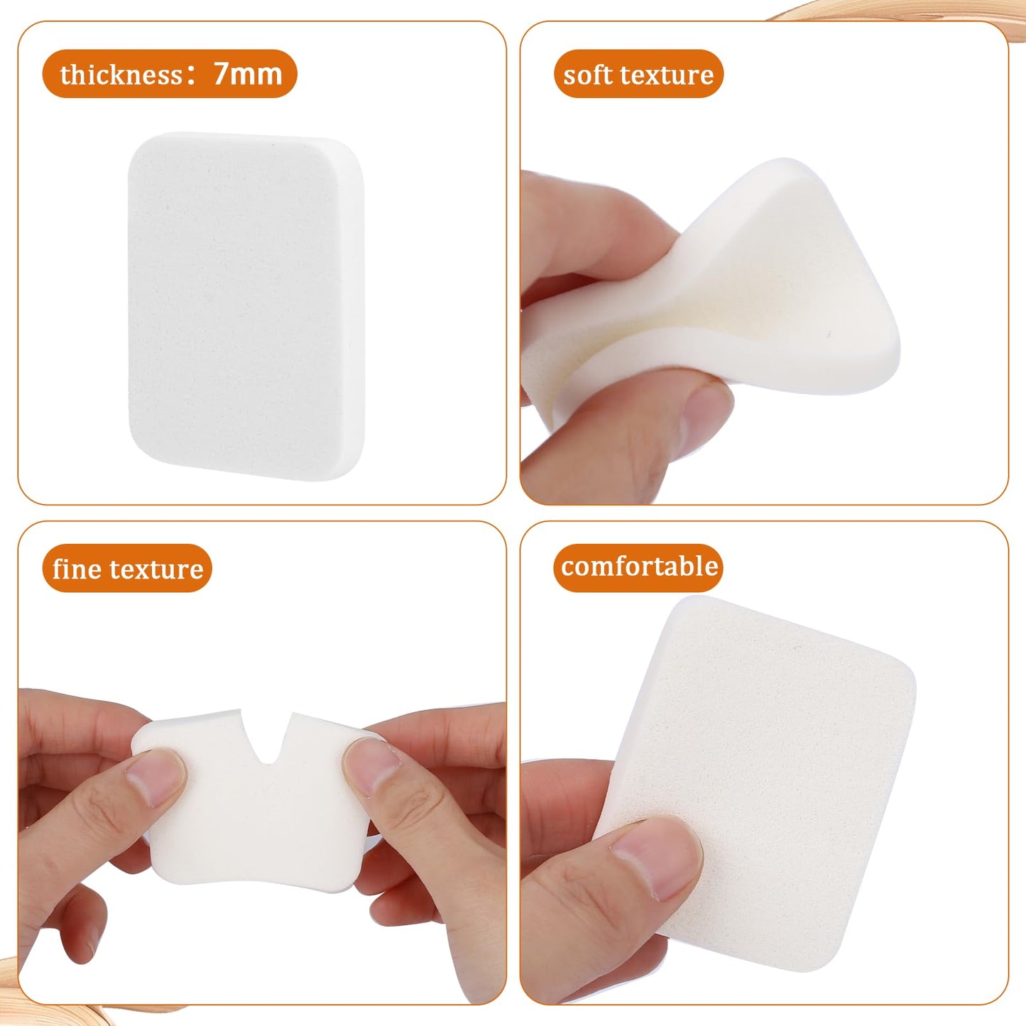 20Pcs White Makeup Cosmetic Sponge Square Make Up Facial Face Soft Sponge Cosmetic Puff Women Lady Beauty Makeup Foundation Powd