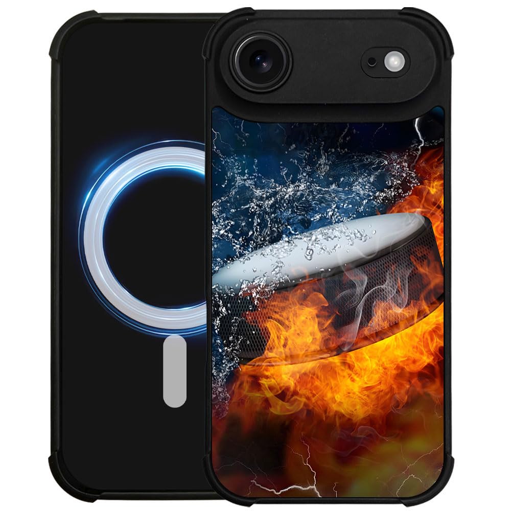 DAIZAG Case for iPhone 17 Air,[Compatible with Magsafe] Air-Guard Corners Shockproof Soft Phone Cover for Boy Men Gift,Ice Fire