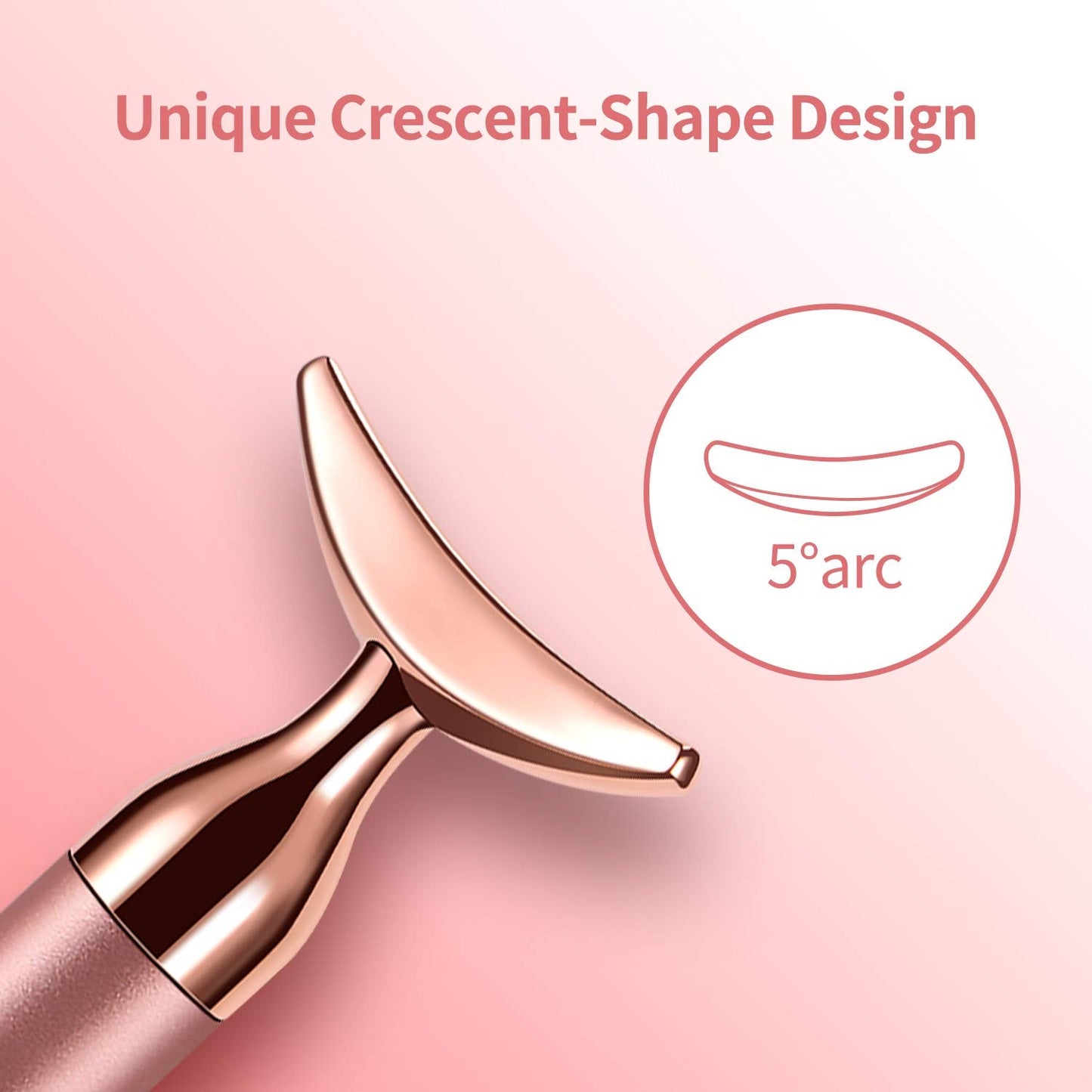 2-IN-1 Electric Face Massager Roller 24k Rose Gold Face Roller, 3D Roller and Unique Crescent Shape Facial Roller Massager Kit A