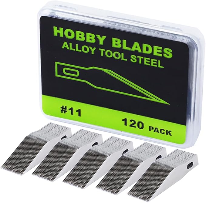 Headley Tools #11 Hobby Knife Blades(Pack of 120),Art Blades Cutting Tool with Storage Case for Craft, Hobby, Scrapbooking, Stencil