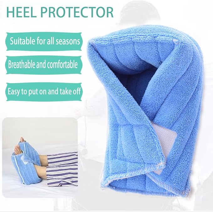 AUSTYLCO 2PCS Heel Protector Cushion-Foot Support Pillow,Anti-Decubitus Heel Pad for Heel Pain Relief,Pressure Sores,Pressure Sores,Bed Sores,Plantar Fasciitis,Adjustable in Size