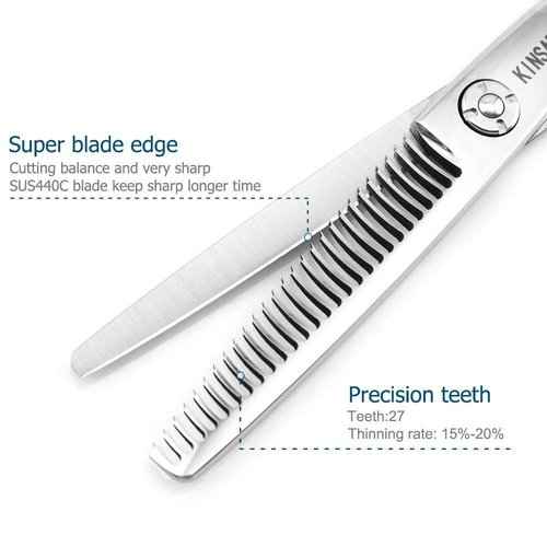 Hair Scissors Set 5.5 Inch Professional Hair Cutting Shears Haircut Scissors 5.75 Inch Thinning Shears 440C KINSARO