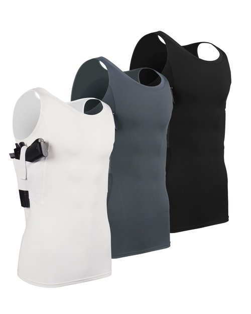 Lilcreek 3 Pack Conceal Carry Shirts for Men,Holster Shirt for Men,Concealed Carry Holster for Men Shirt Tactical Clothing