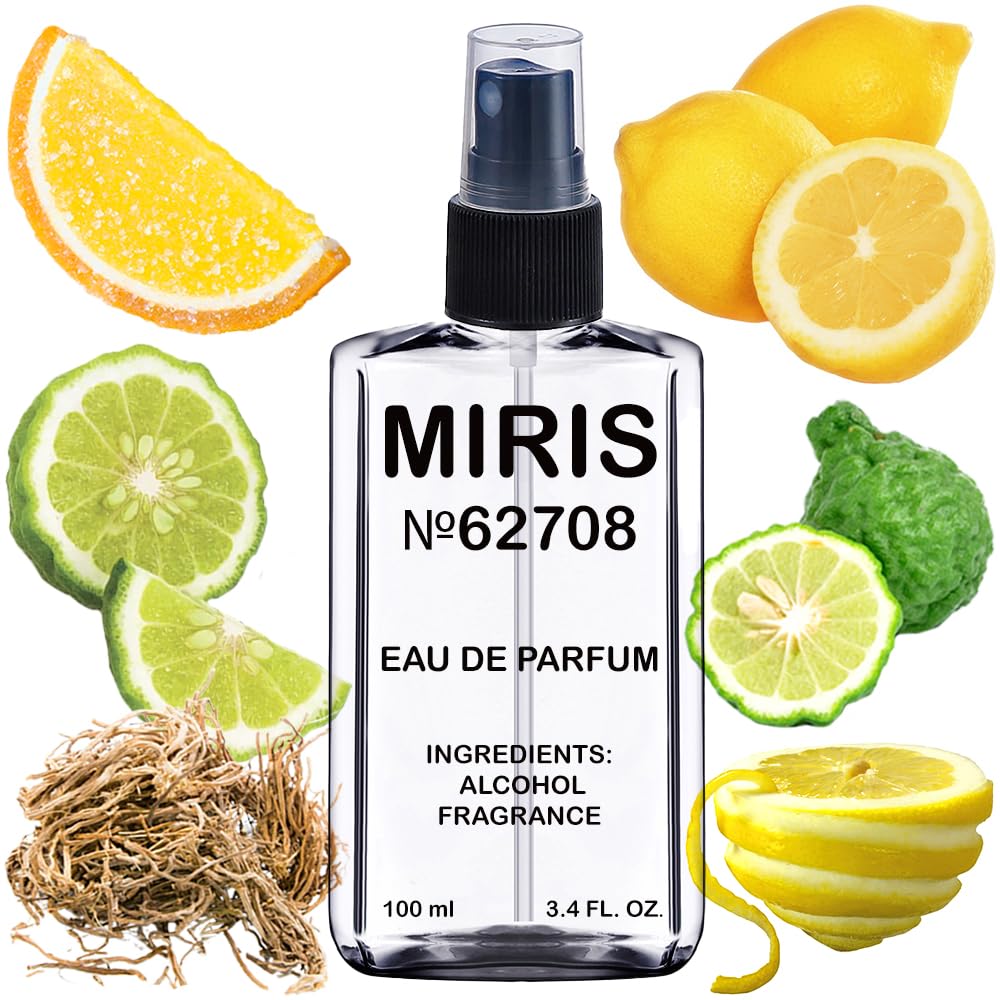 MIRIS No. 62708, Inspired by Vetiver Lemon Bergamot, Long-Lasting Unisex Eau de Parfum for Women & Men, Spray 3.4 Fl Oz / 100 ml