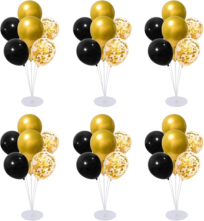 6 Set Balloon Stand Kit for Table Centerpieces With Balloon and Base Party Decorations for Birthday Wedding Retirement Gra...