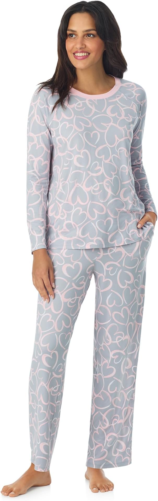 Cuddl Duds Womens Matching Pajama & Lounge Set - Lightweight Long Sleeve PJ Shirt & Pants - Sleepwear & Loungewear Sets