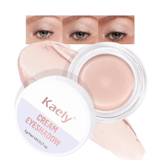 Single Cream Eye Shadow,Silver Purity Shimmer Glitter Natural Nude Monochrome Eyeshadow Palette,Waterproof,Long Lasting Naturing-Looking,Vegan & Cruelty-Free,P06