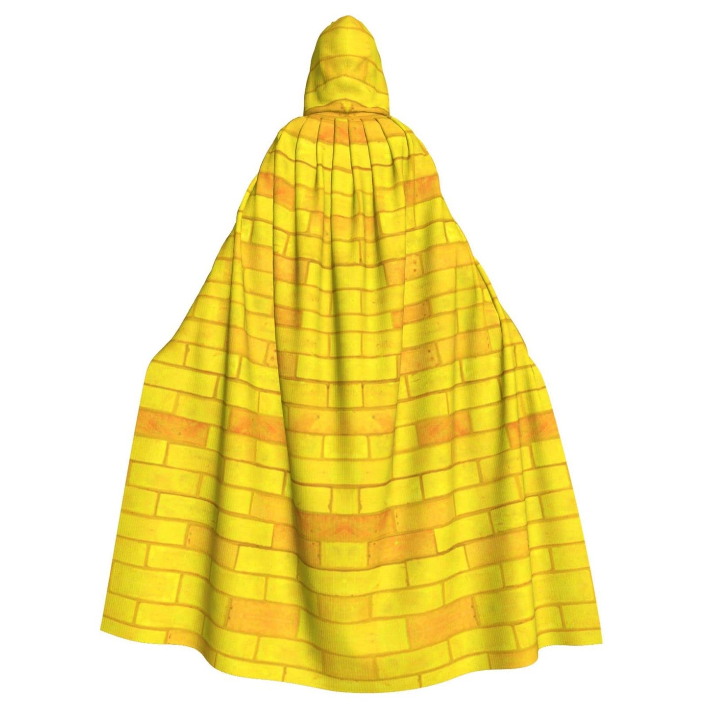 Aulwewd Brick Road of Yellow Halloween Hooded Cloaks Witch Robe Cloaks, Holiday Party Cosplay Costumes (Unisex)