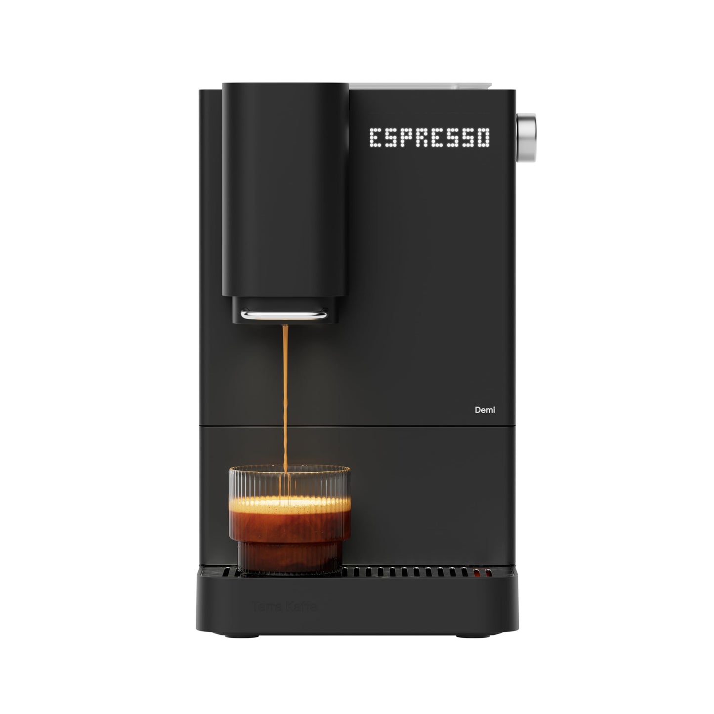 Terra Kaffe Demi Compact Fully Automatic Espresso Machine - Roaster-Approved Espresso Settings - Barista-Level Quality with Built-In Grinder - Coffee Machine - Slate
