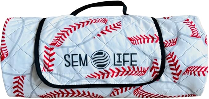 SEM LIFE Baseball Outdoor Stadium Blanket, Picnic Mat, Large 80 x 60 Inches, Reversible, Fleece Lined, Baseball Games, Tou...