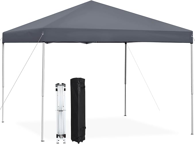 JupiterForce 10 x 10 Pop Up Canopy Tent Easy Set-up, Height Adjustable Outdoor Canopy Patio Waterproof Sun Shade Shelter I...