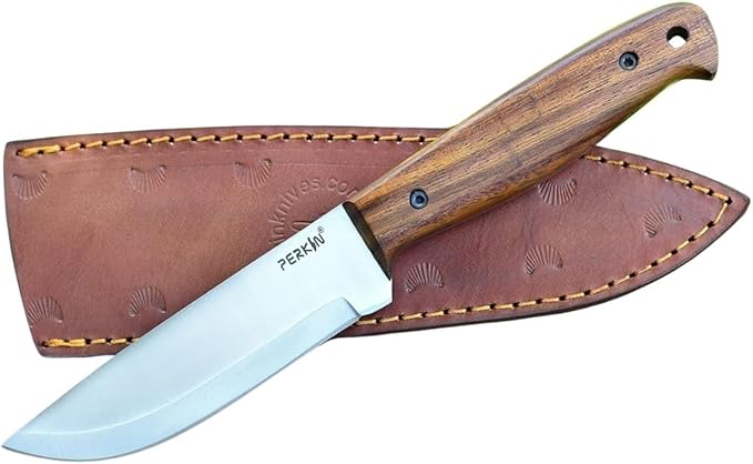 Perkin Premium Fixed Blade Hunting Knives with Sheath-Handmade Full Tang Bushcraft Fixed-Blade Knives for Survival, Campin...