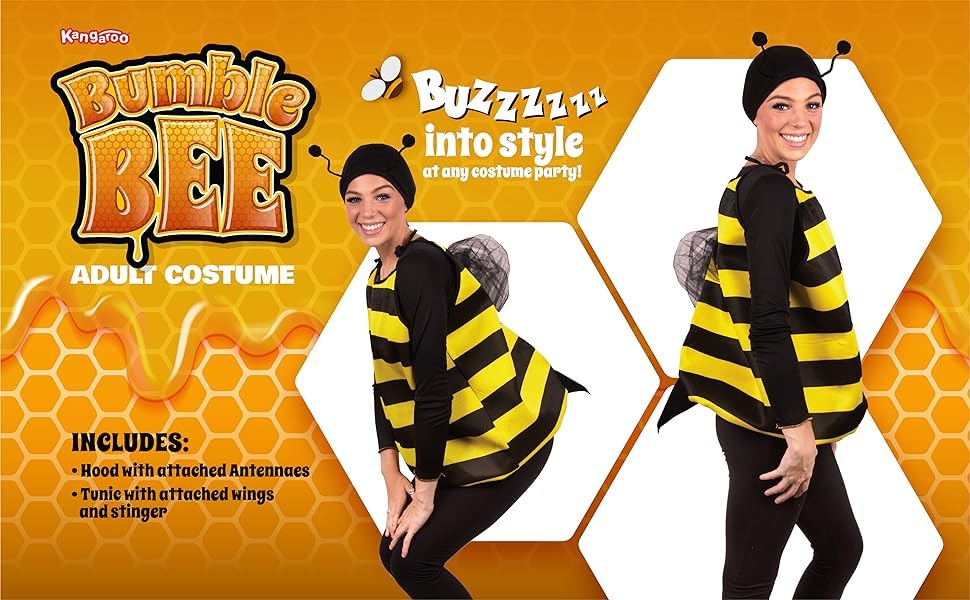 Kangaroo Bumble Bee Halloween Costume for Women and Toddlers - Funny Bumblebee Outfit for Halloween Cosplay Dress up Apparel