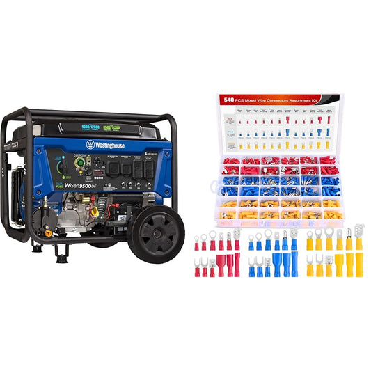 Westinghouse 12500W Dual Fuel Generator and 540PCS Nilight Mixed Electrical Wire Connectors Kit