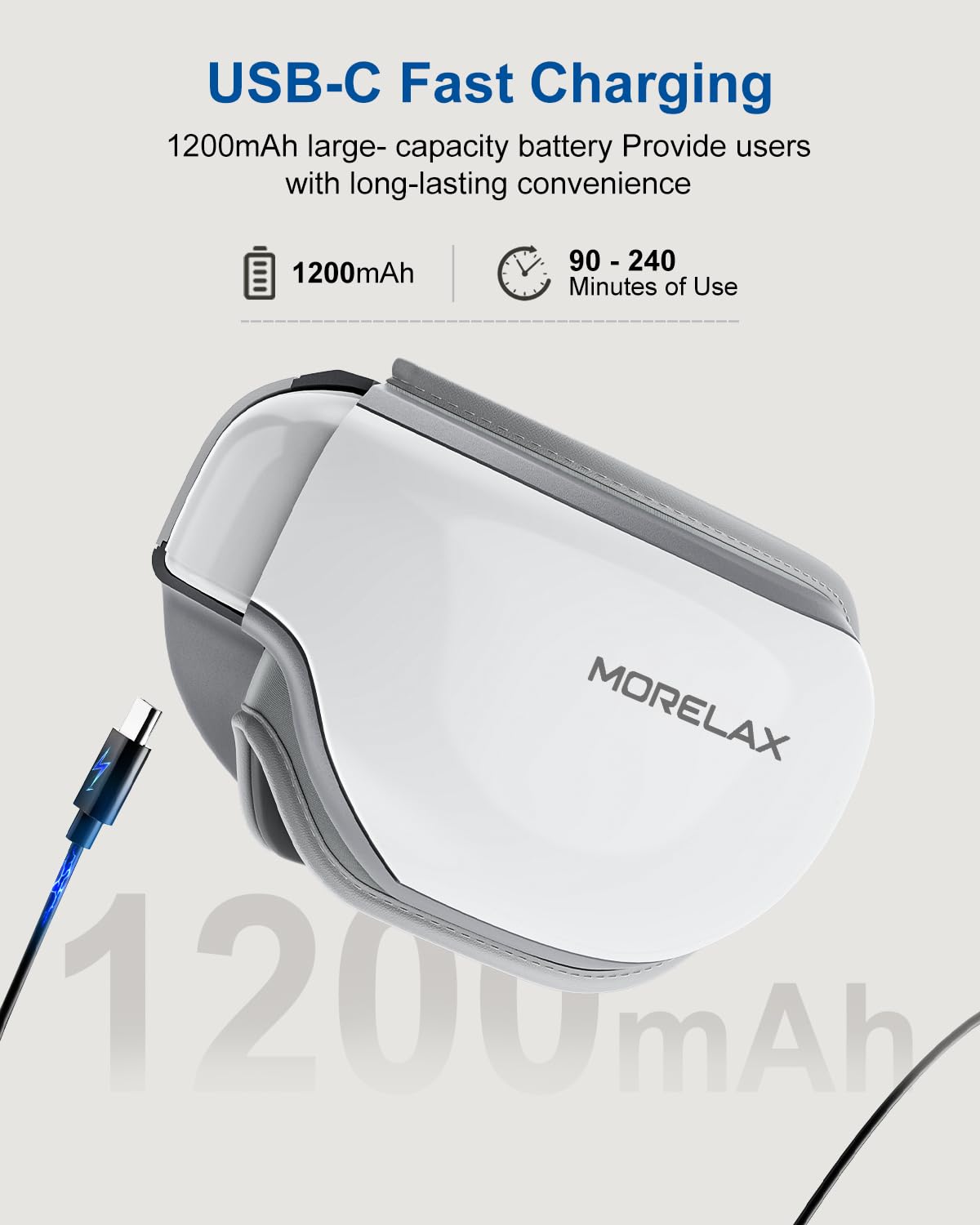 Morelax Eye Massager with Heat & Bluetooth Music, Birthday Gifts for Women, Reduce Eye Strain, Headache Relief and Improve Sleep, Eye Care Device for Migraine