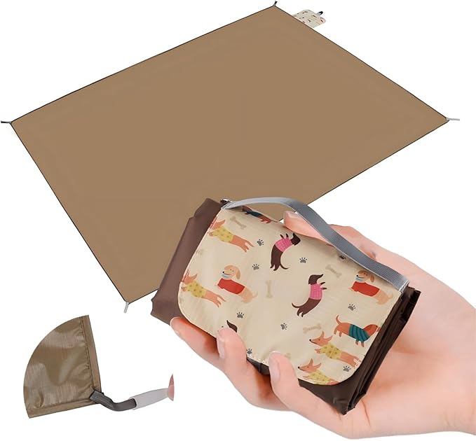 Fun Quest Picnic Blanket Waterproof – Packable Sand Proof Beach Blanket (0.42lb/0.66lb), Compact & Foldable, Fits in Pocke...