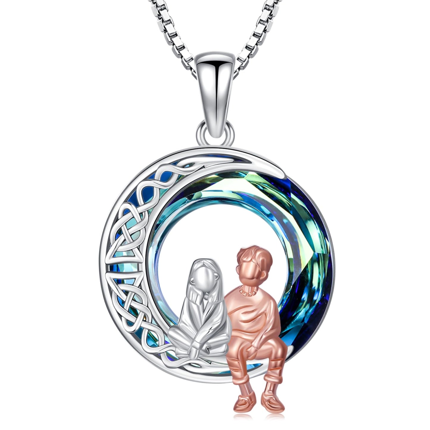JUSTKIDSTOY Sisters Gifts from Brother Sterling Silver Brother and Sister Necklace Crystal Pendant Jewelry Sister Gifts for Birthday Graduation