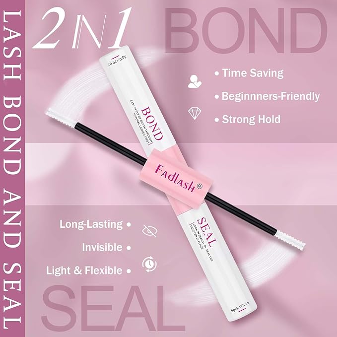 FADLASH Lash Extension Kit Lash Clusters Kit 12-18mm Cluster Lashes Eyelash Exctensions with Lash Bond and Seal and Lash Tweezers DIY at Home (L01 Kit)