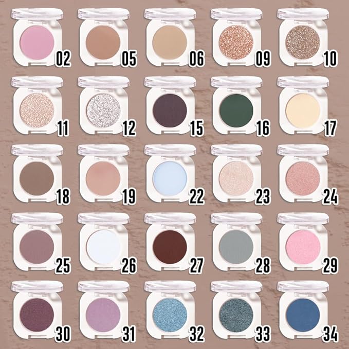 Light Cocoa Matte Eyeshadow Palette for Women, Single Monochrome Eye Shadow Makeup, Shiny Pressed Powder, Blendable Natural sombras para ojos, Holographic,Vegan,Travel -18
