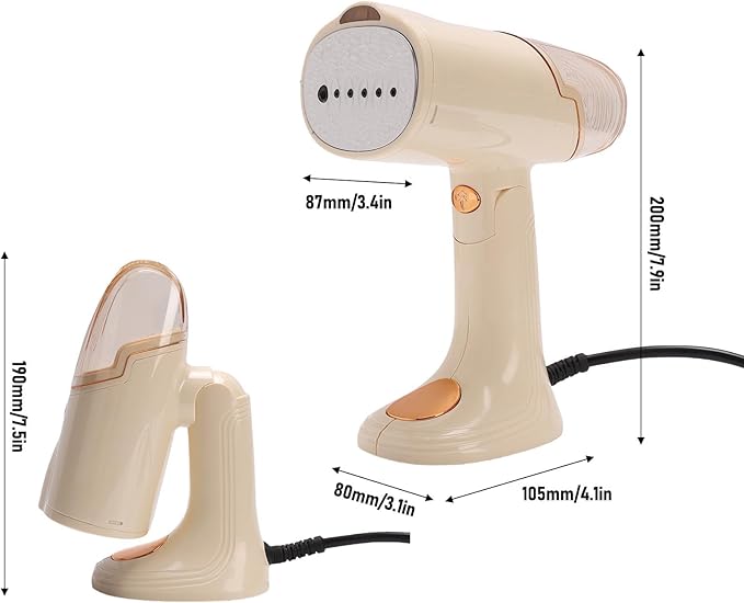 Diydeg Travel Steamer for Clothes, 1500W Fast Heat Up Portable Steamer Iron, Flexible Foldable Handheld Garment Steamer with 128Ml Water Tank for Home, Office and Travel (White)